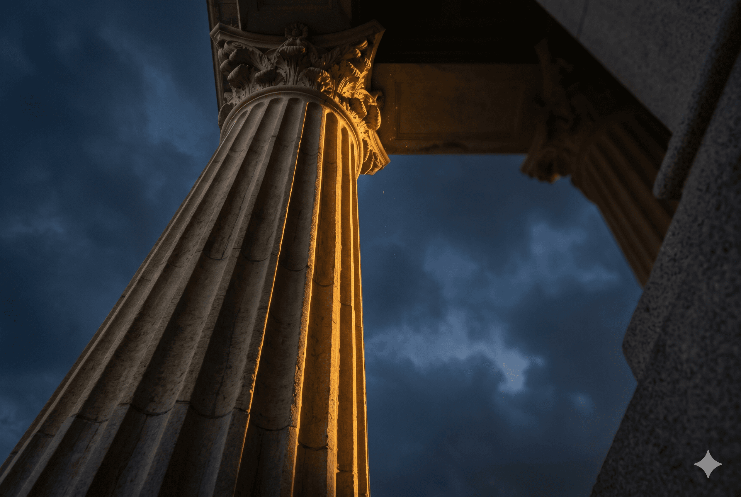 Classical courthouse pillar